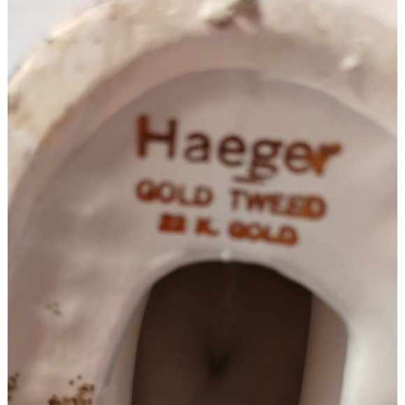 Vintage Table Lighter 22K Gold Tweed Glaze USA Rare Stamped Royal Haeger - Picture 10 of 10